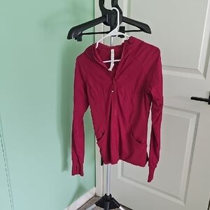 Women's Lululemon Athletica Burgundy Casual Sport Active Zip-Up Jacket S